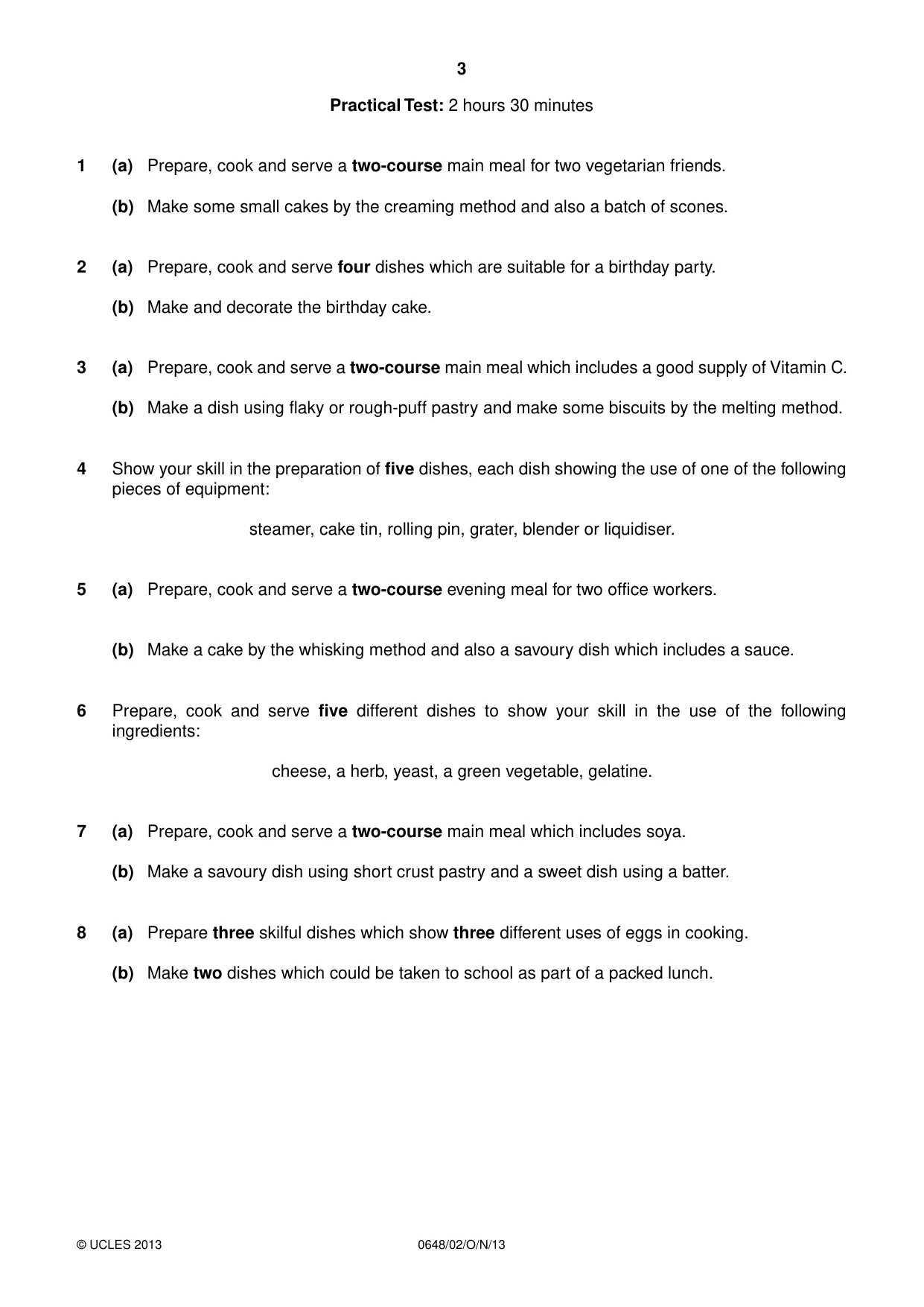 Cambridge IGCSE Food and Nutrition 0648 2013 Oct/Nov Paper 2 · Variant 1 question paper, page 3 of 4