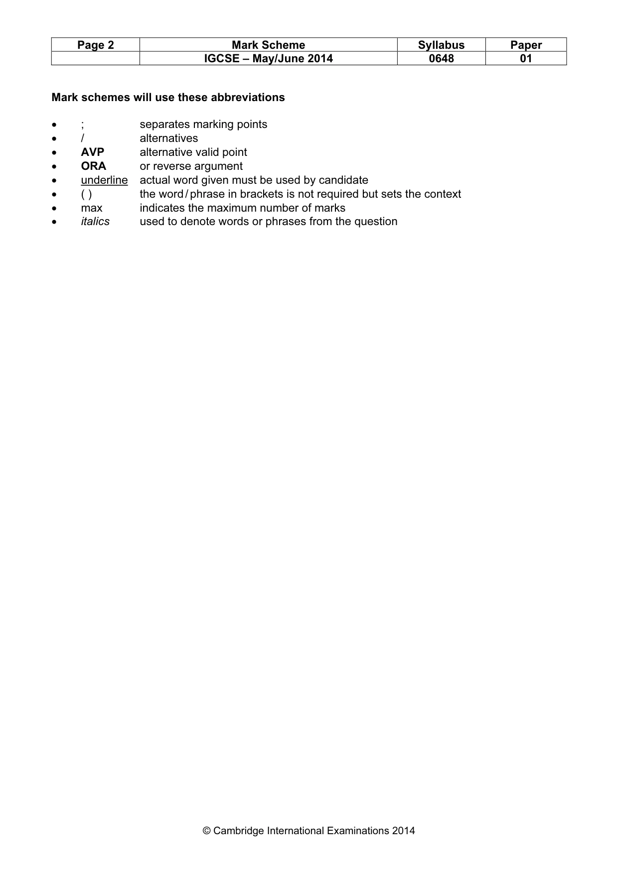 Mark scheme, page 2 of 10