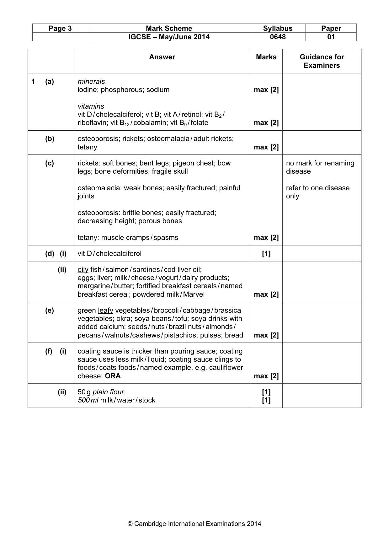Mark scheme, page 3 of 10