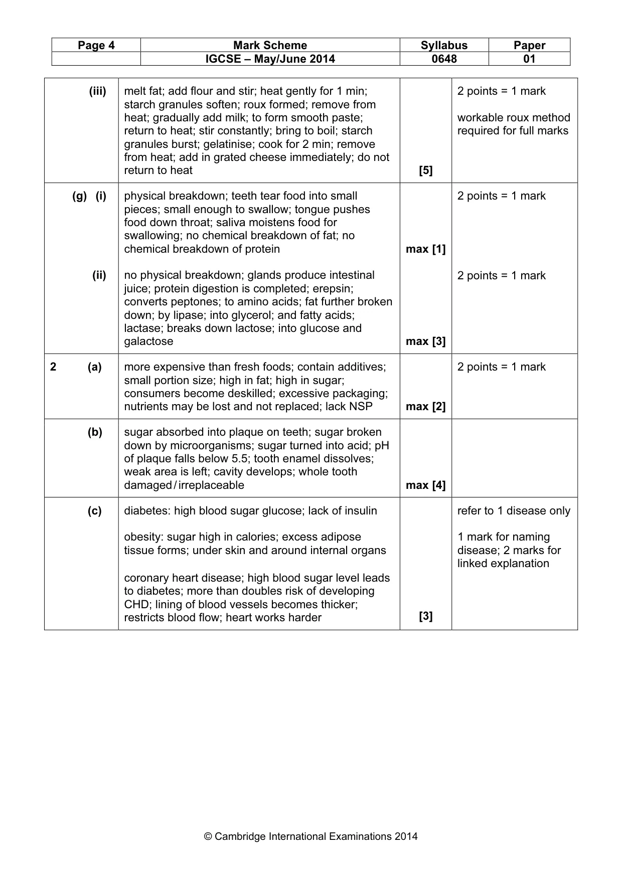 Mark scheme, page 4 of 10