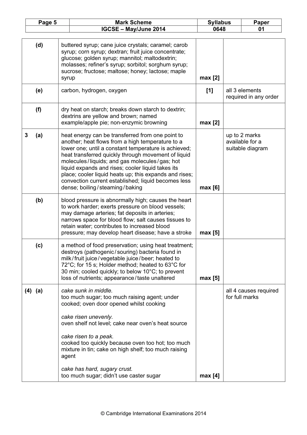 Mark scheme, page 5 of 10