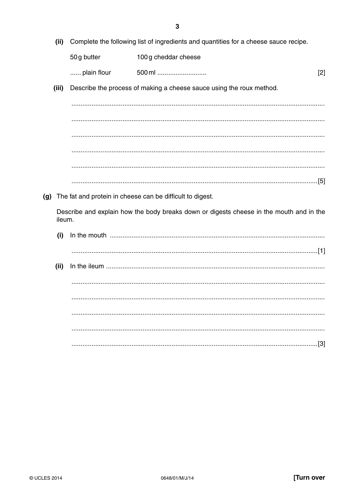 Cambridge IGCSE Food and Nutrition 0648 2014 May/June Paper 1 · Variant 1 question paper, page 3 of 12