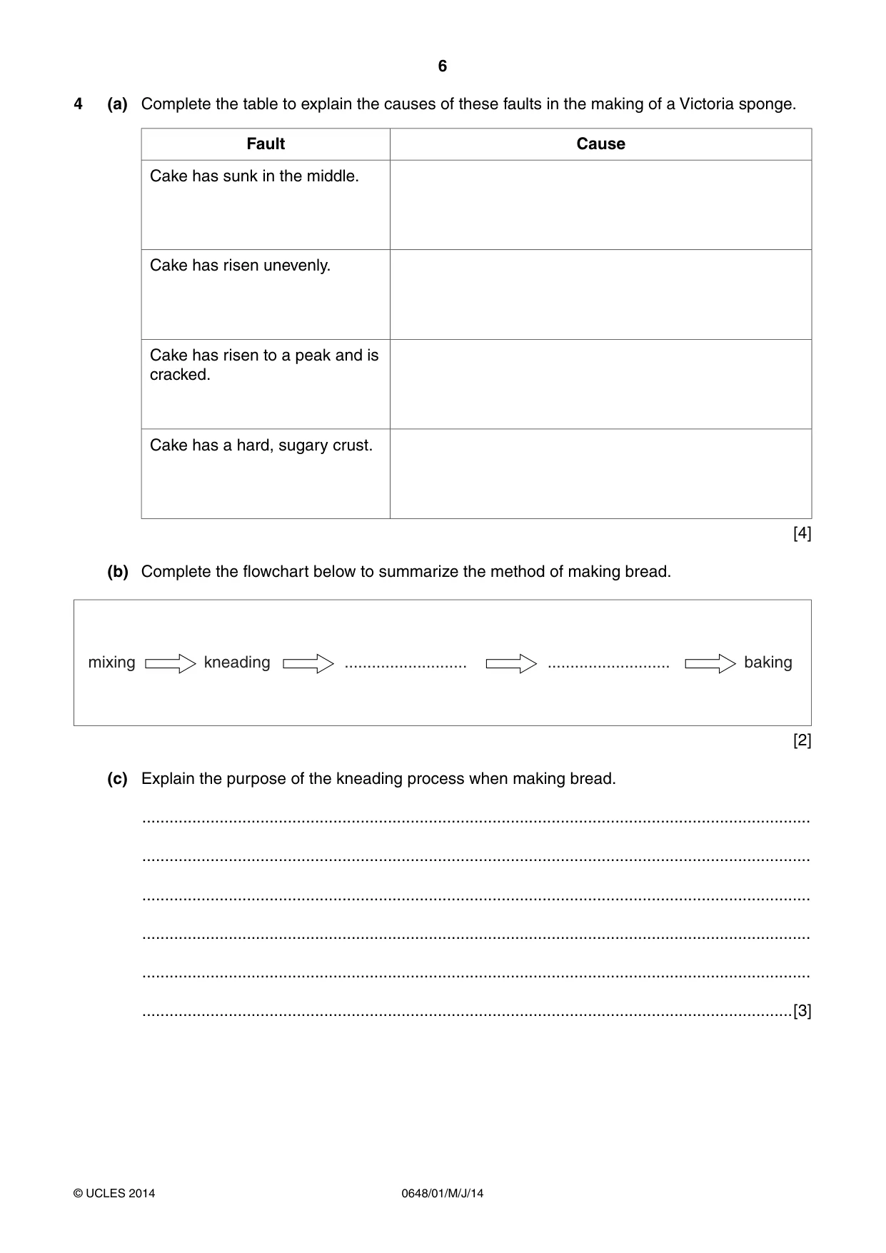 Cambridge IGCSE Food and Nutrition 0648 2014 May/June Paper 1 · Variant 1 question paper, page 6 of 12
