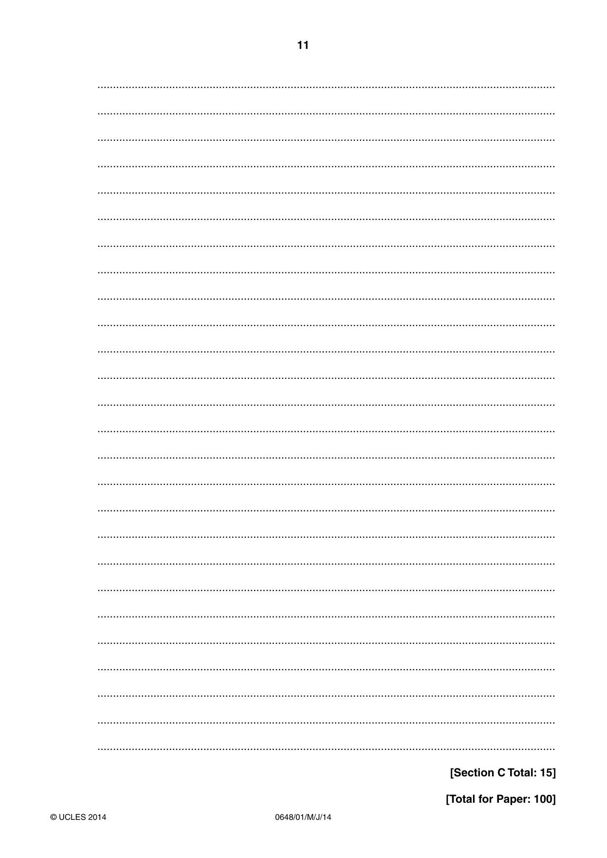Cambridge IGCSE Food and Nutrition 0648 2014 May/June Paper 1 · Variant 1 question paper, page 11 of 12