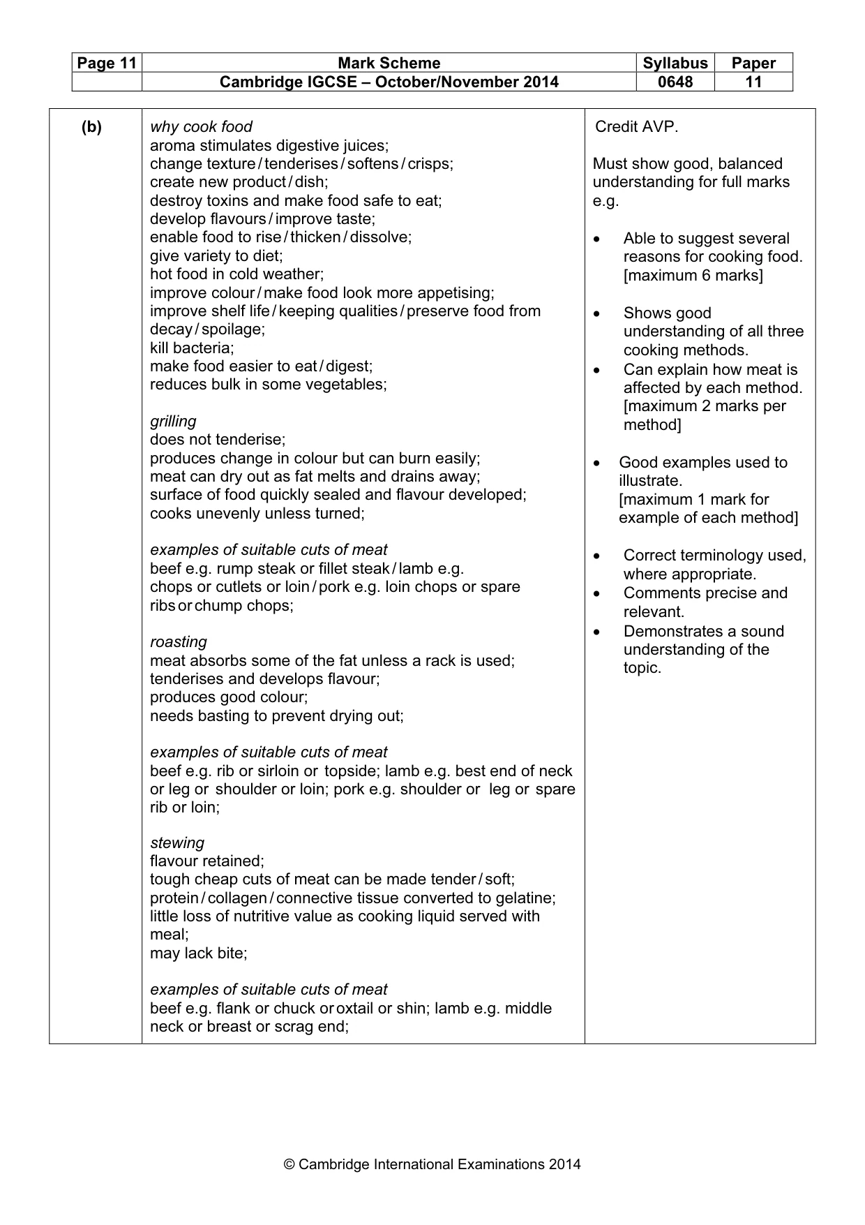Mark scheme, page 11 of 11