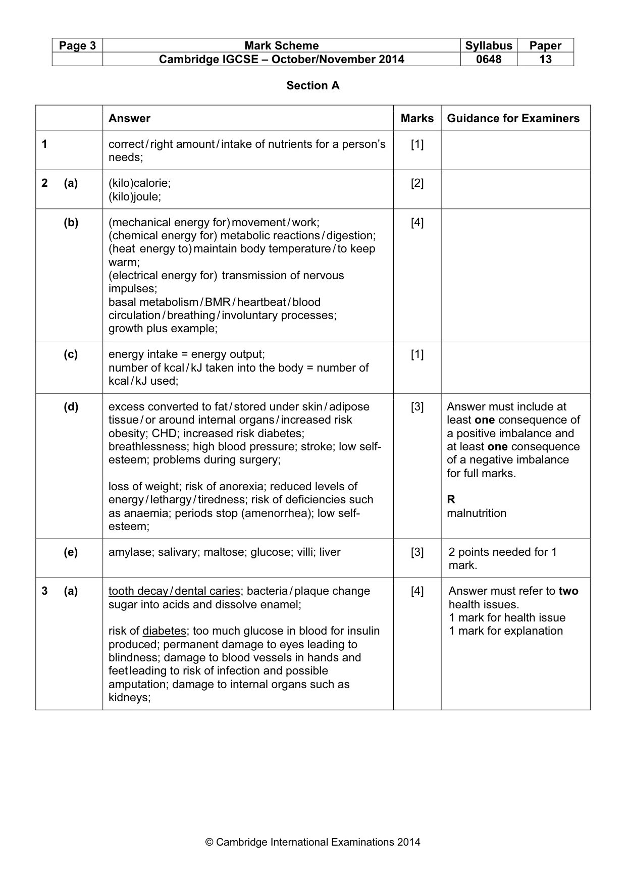 Mark scheme, page 3 of 11