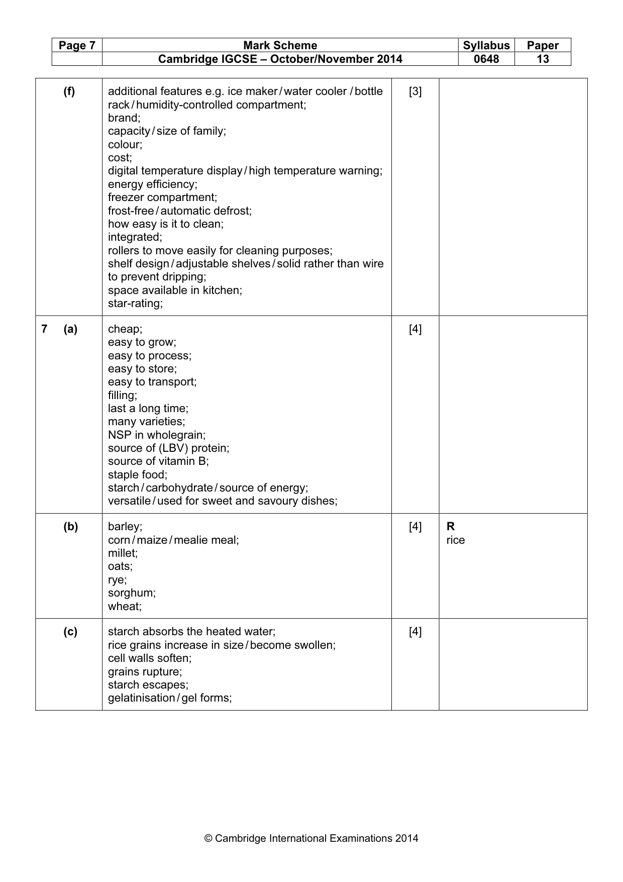Mark scheme, page 7 of 11