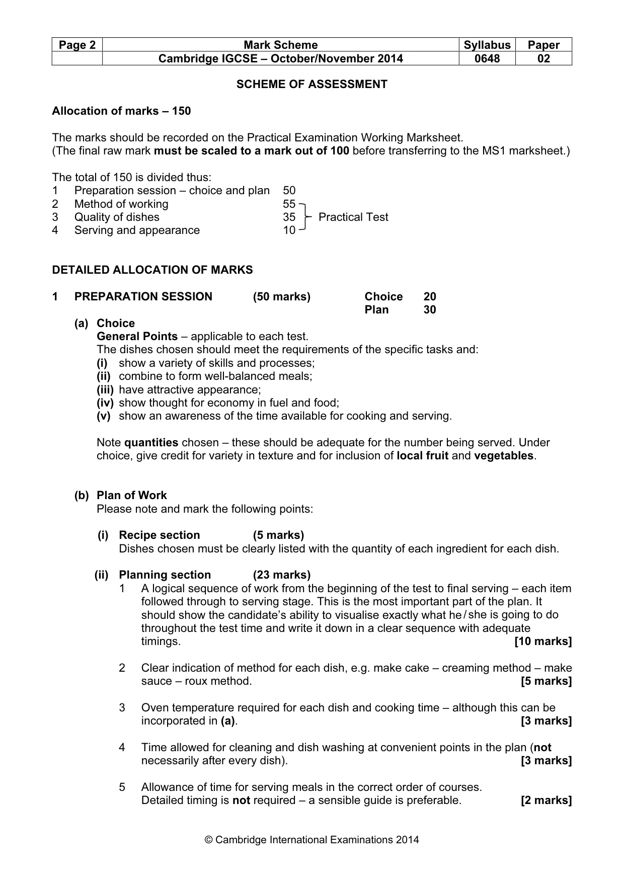 Mark scheme, page 2 of 6