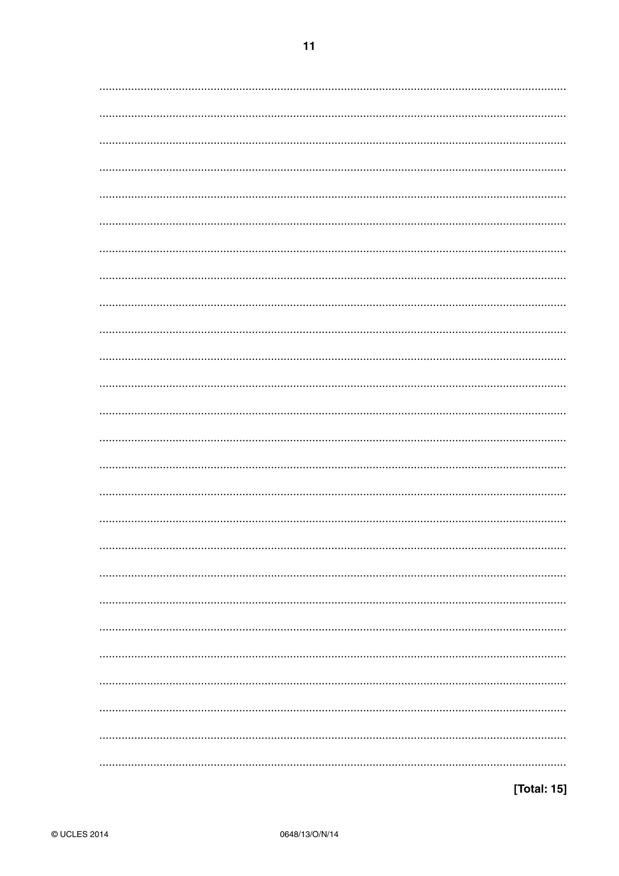Cambridge IGCSE Food and Nutrition 0648 2014 Oct/Nov Paper 1 · Variant 3 question paper, page 11 of 12