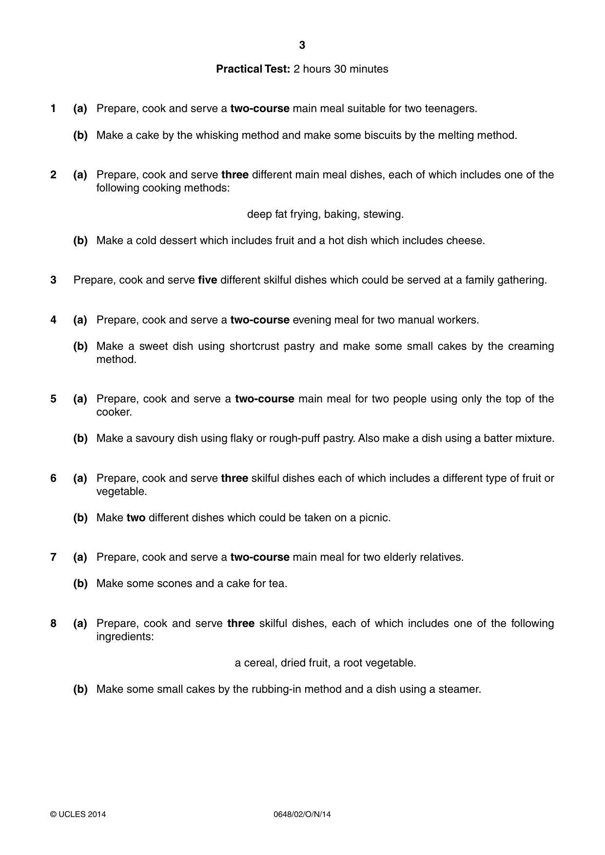 Cambridge IGCSE Food and Nutrition 0648 2014 Oct/Nov Paper 2 · Variant 1 question paper, page 3 of 4