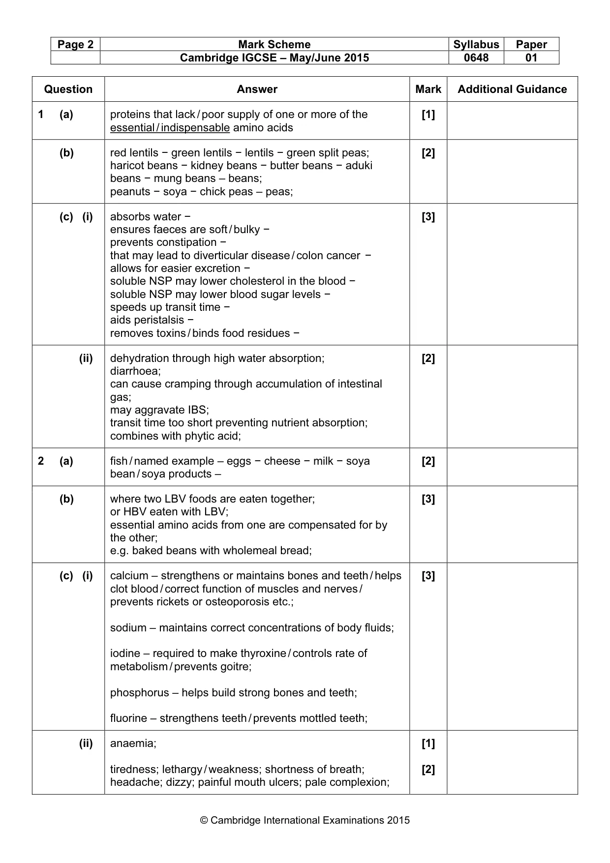 Mark scheme, page 2 of 9