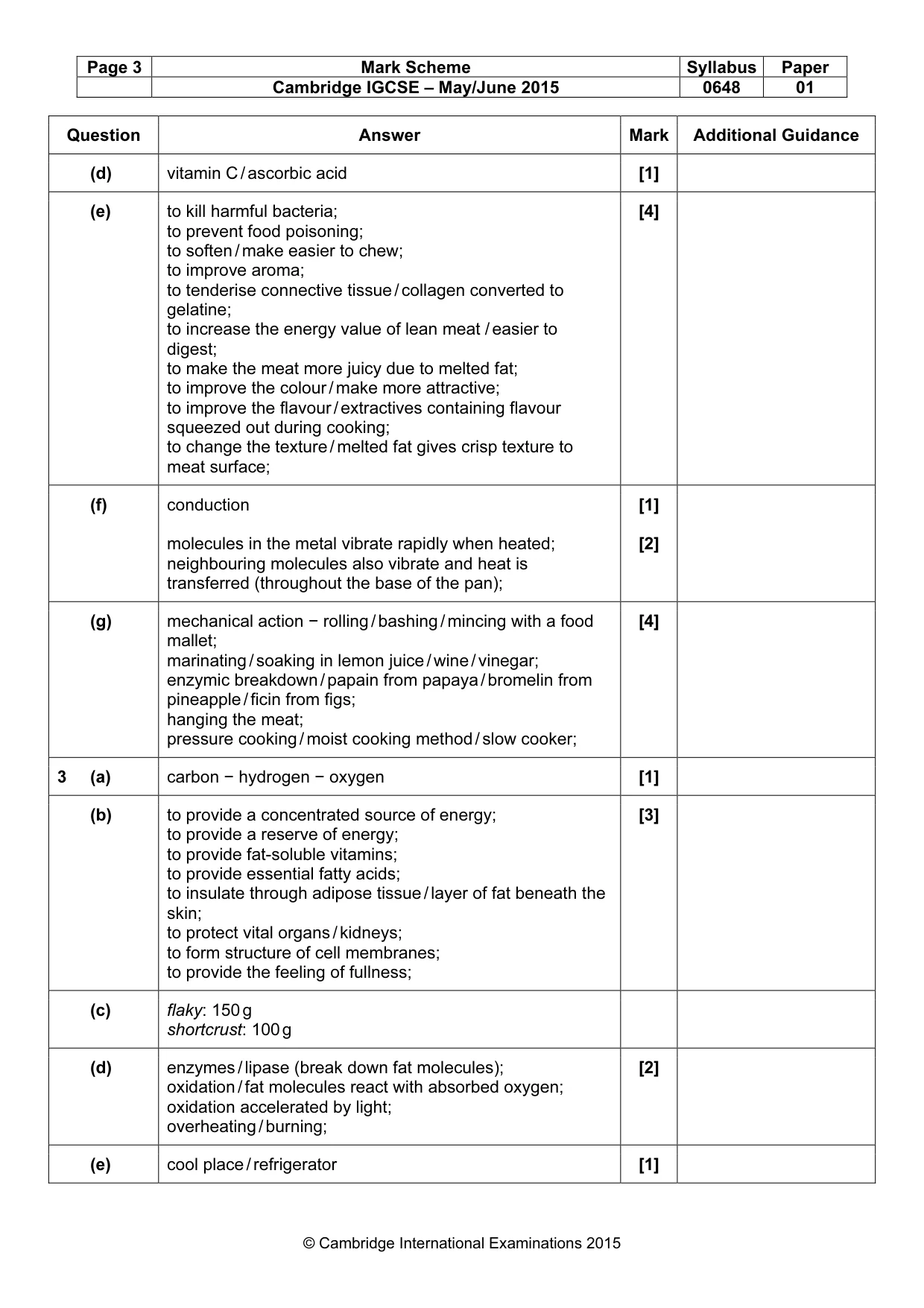 Mark scheme, page 3 of 9