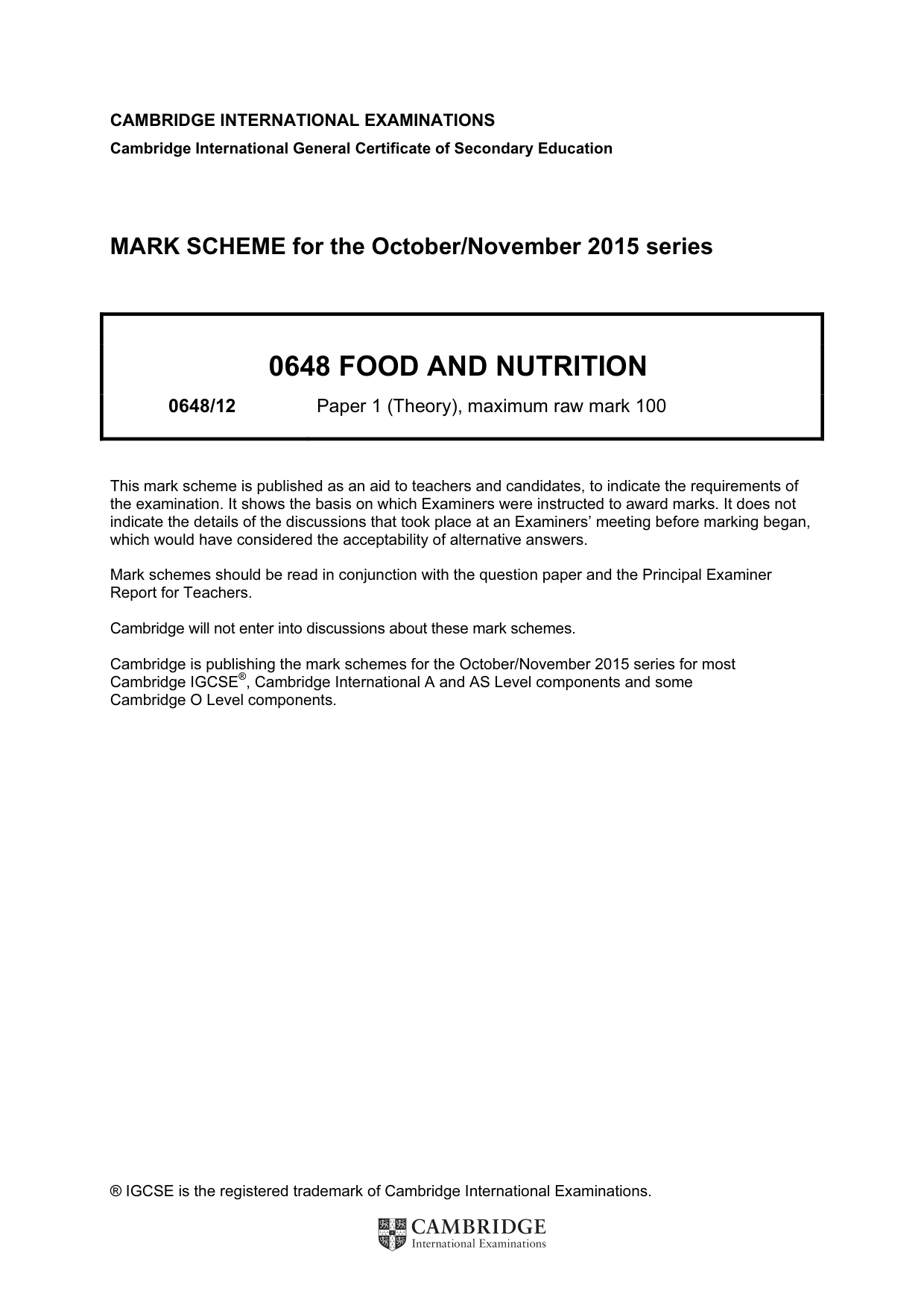 Mark scheme, page 1 of 13