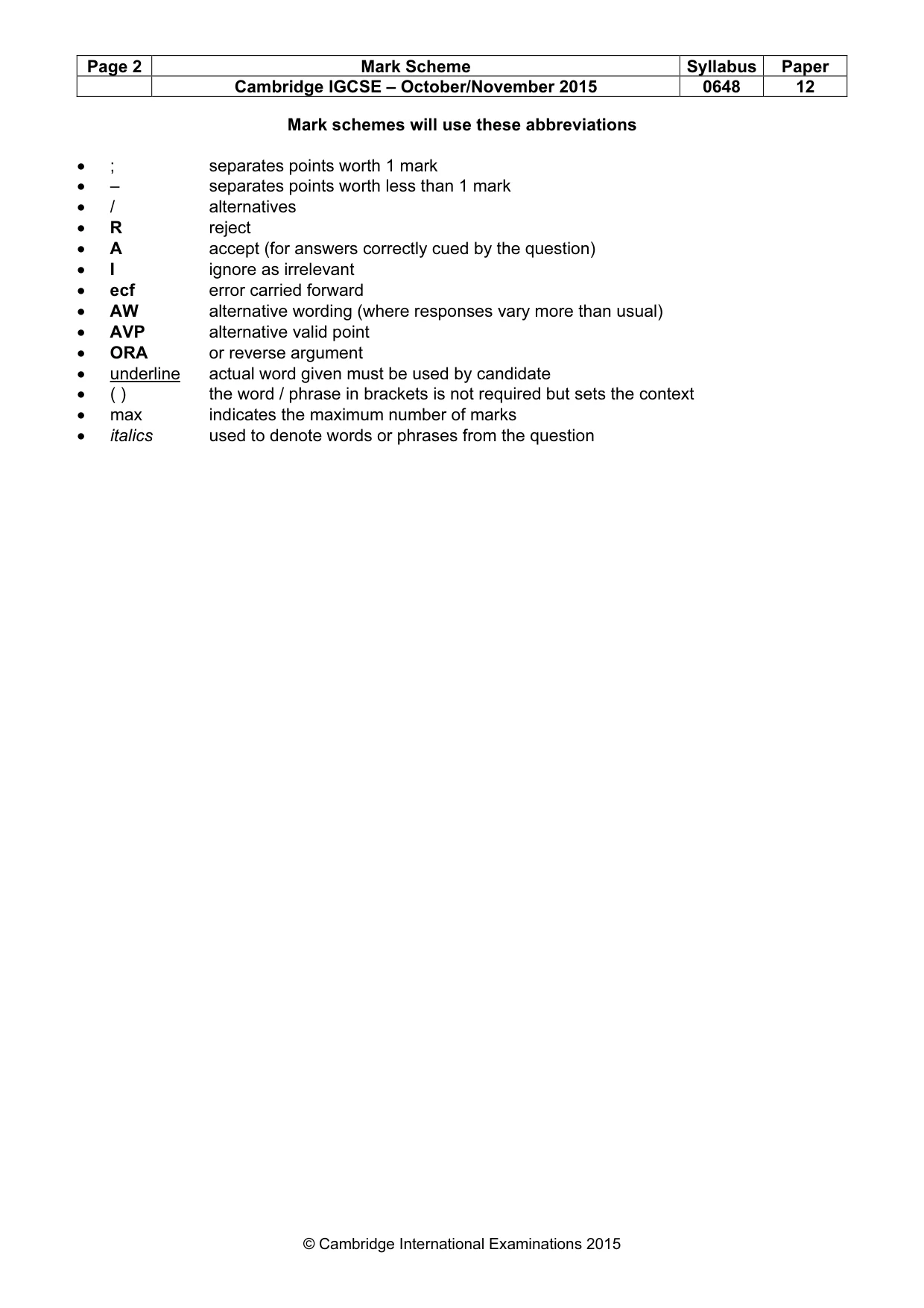 Mark scheme, page 2 of 13
