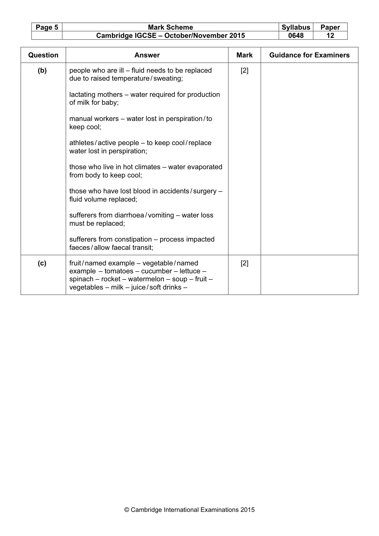 Mark scheme, page 5 of 13