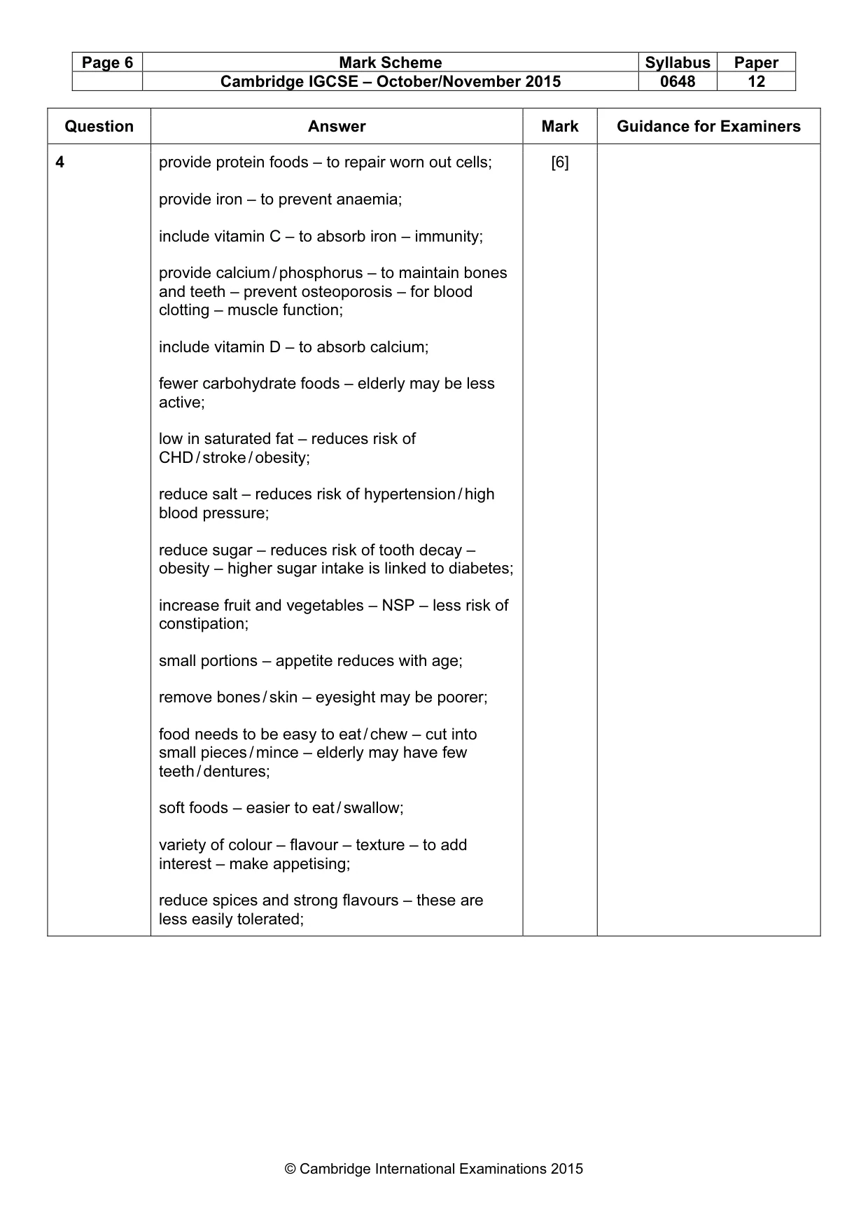 Mark scheme, page 6 of 13