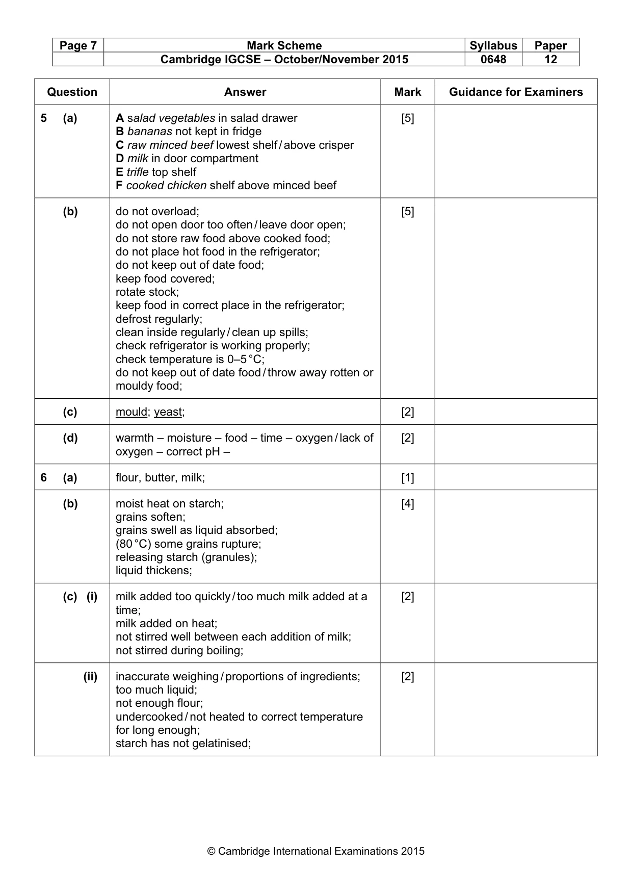 Mark scheme, page 7 of 13