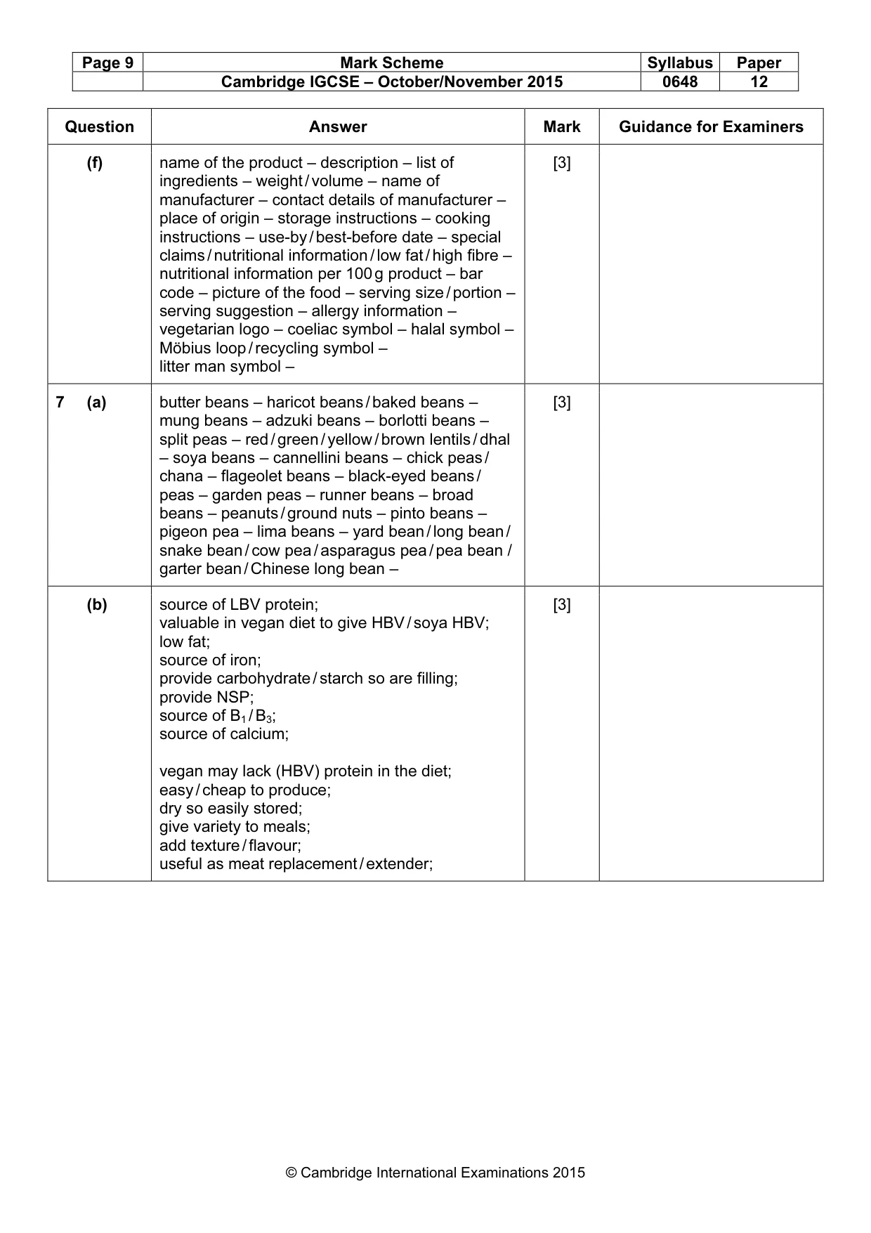 Mark scheme, page 9 of 13