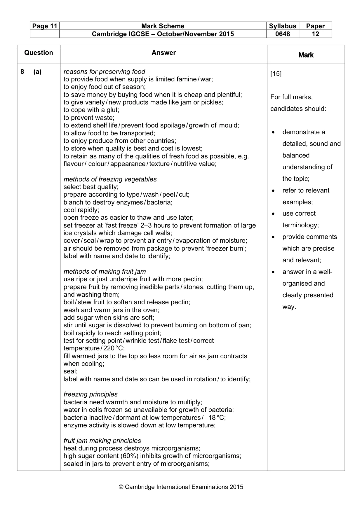 Mark scheme, page 11 of 13
