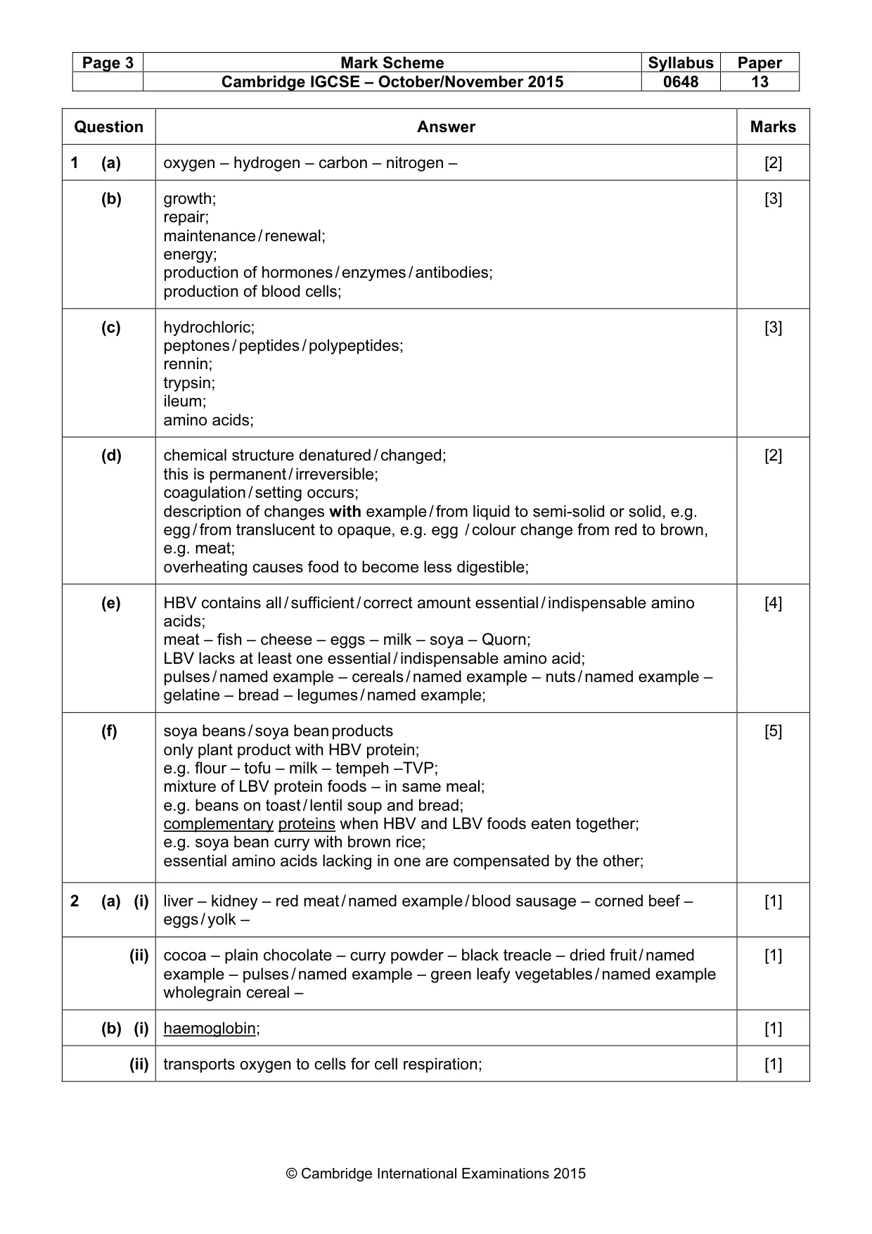 Mark scheme, page 3 of 9