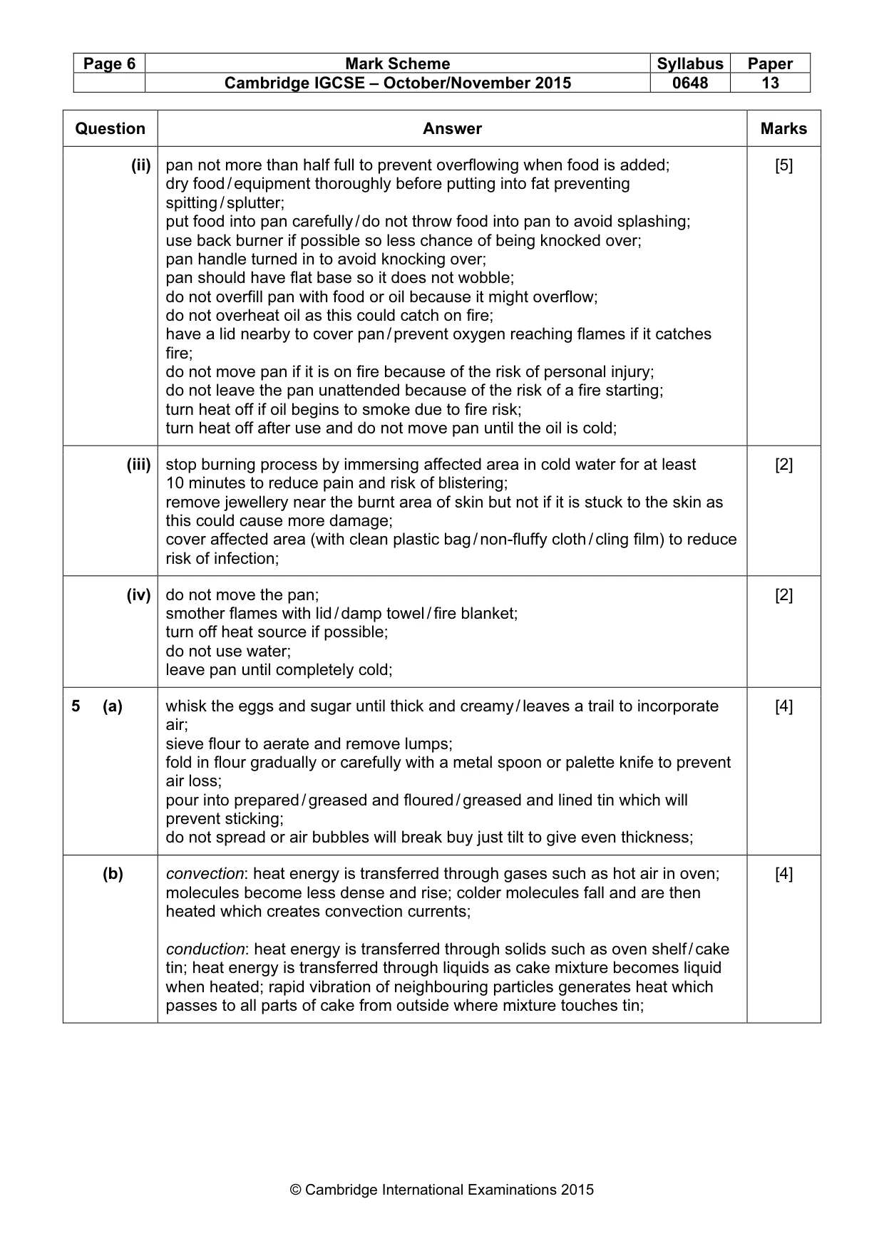 Mark scheme, page 6 of 9