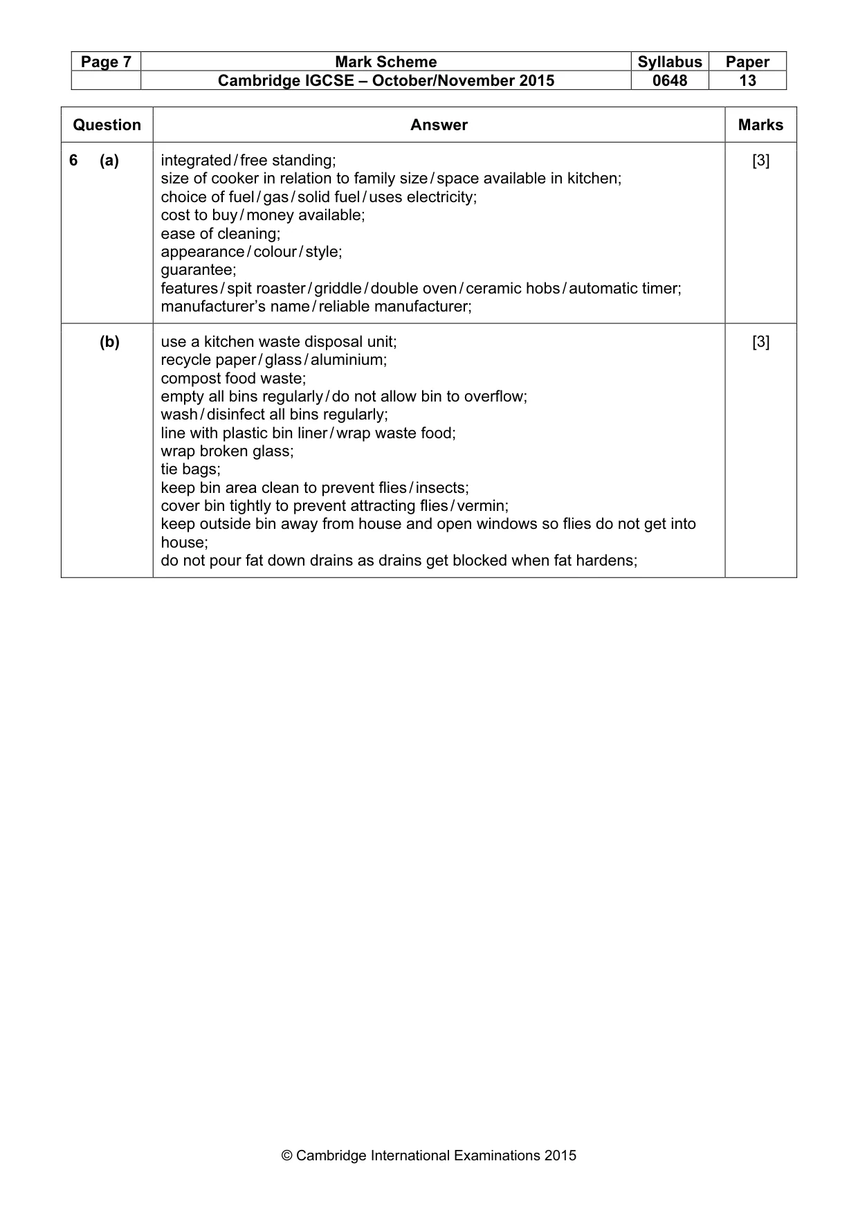 Mark scheme, page 7 of 9