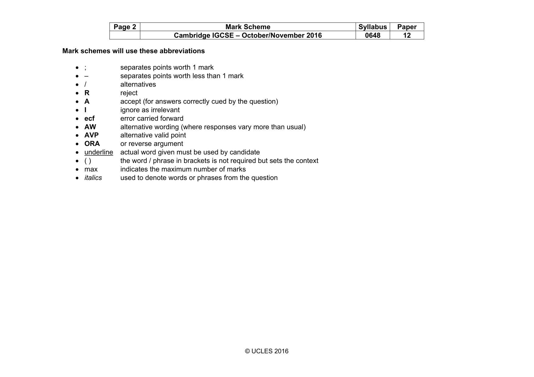 Mark scheme, page 2 of 14