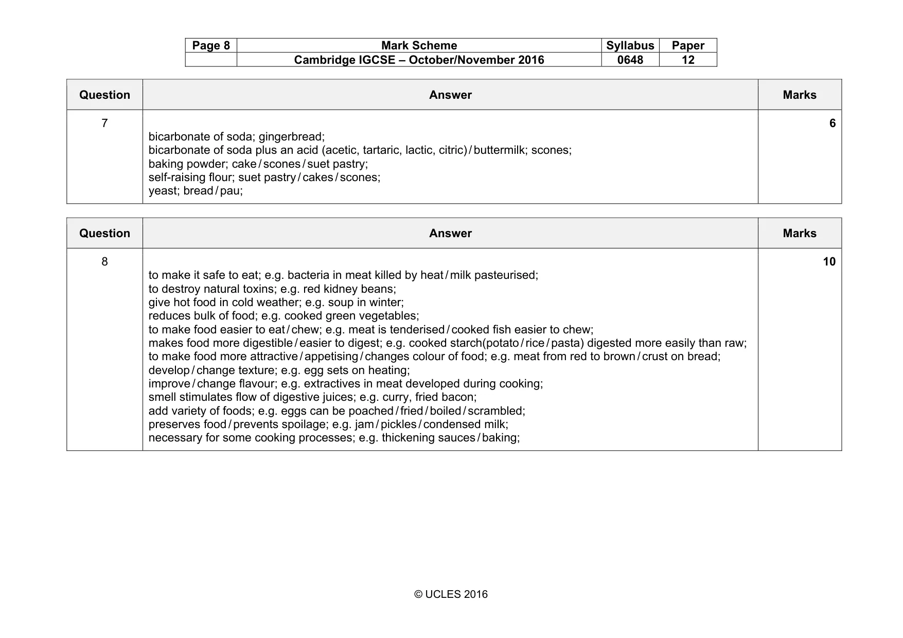 Mark scheme, page 8 of 14