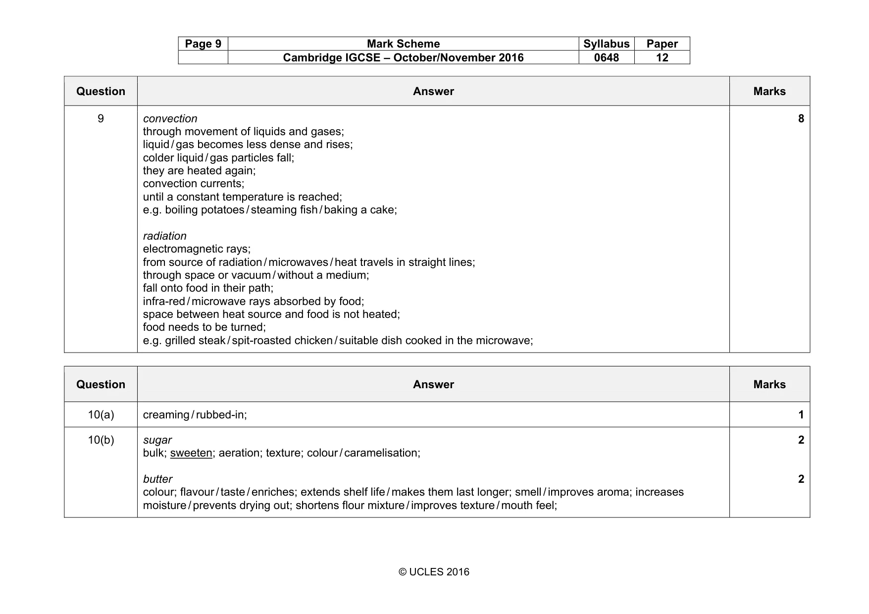 Mark scheme, page 9 of 14