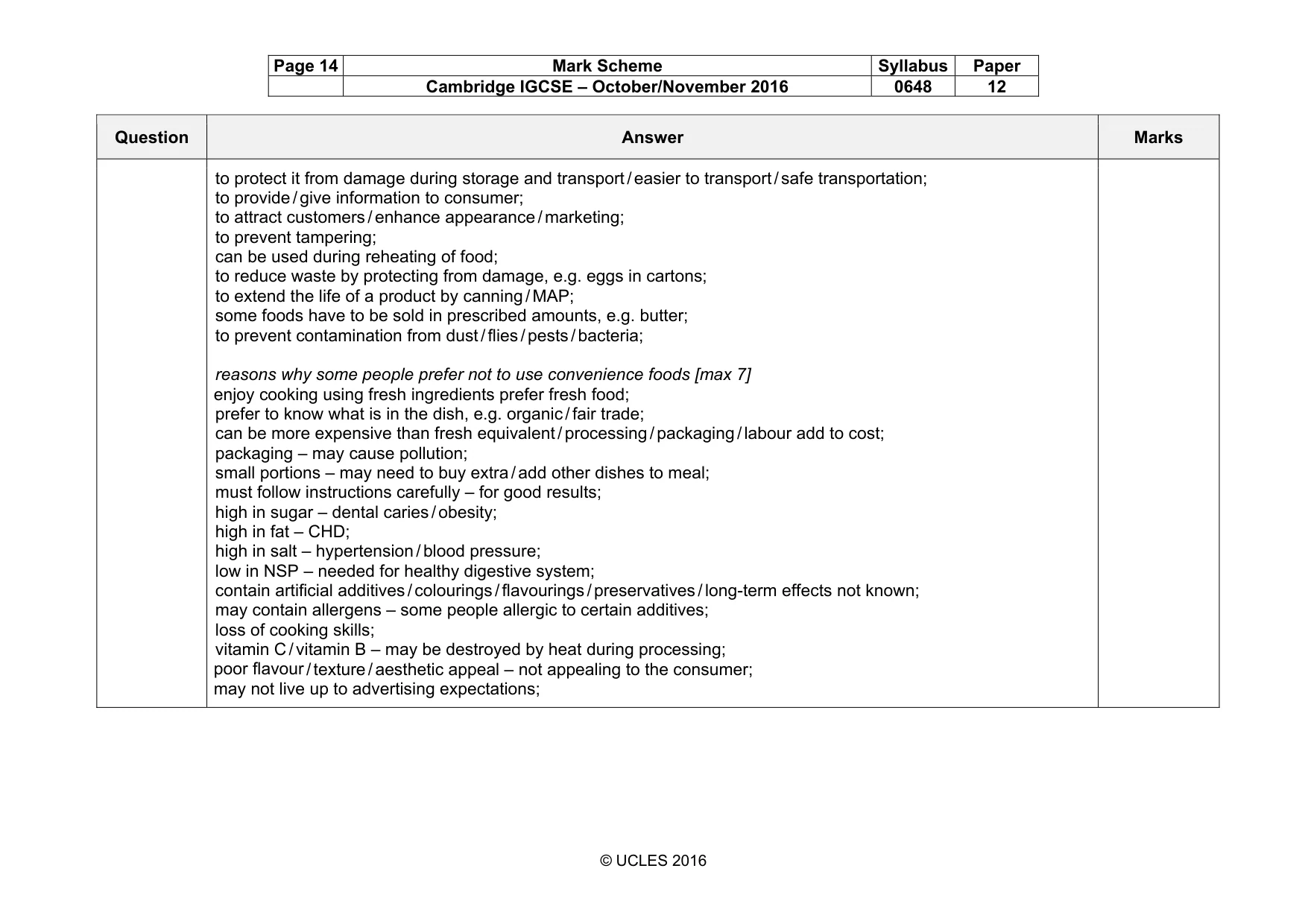 Mark scheme, page 14 of 14