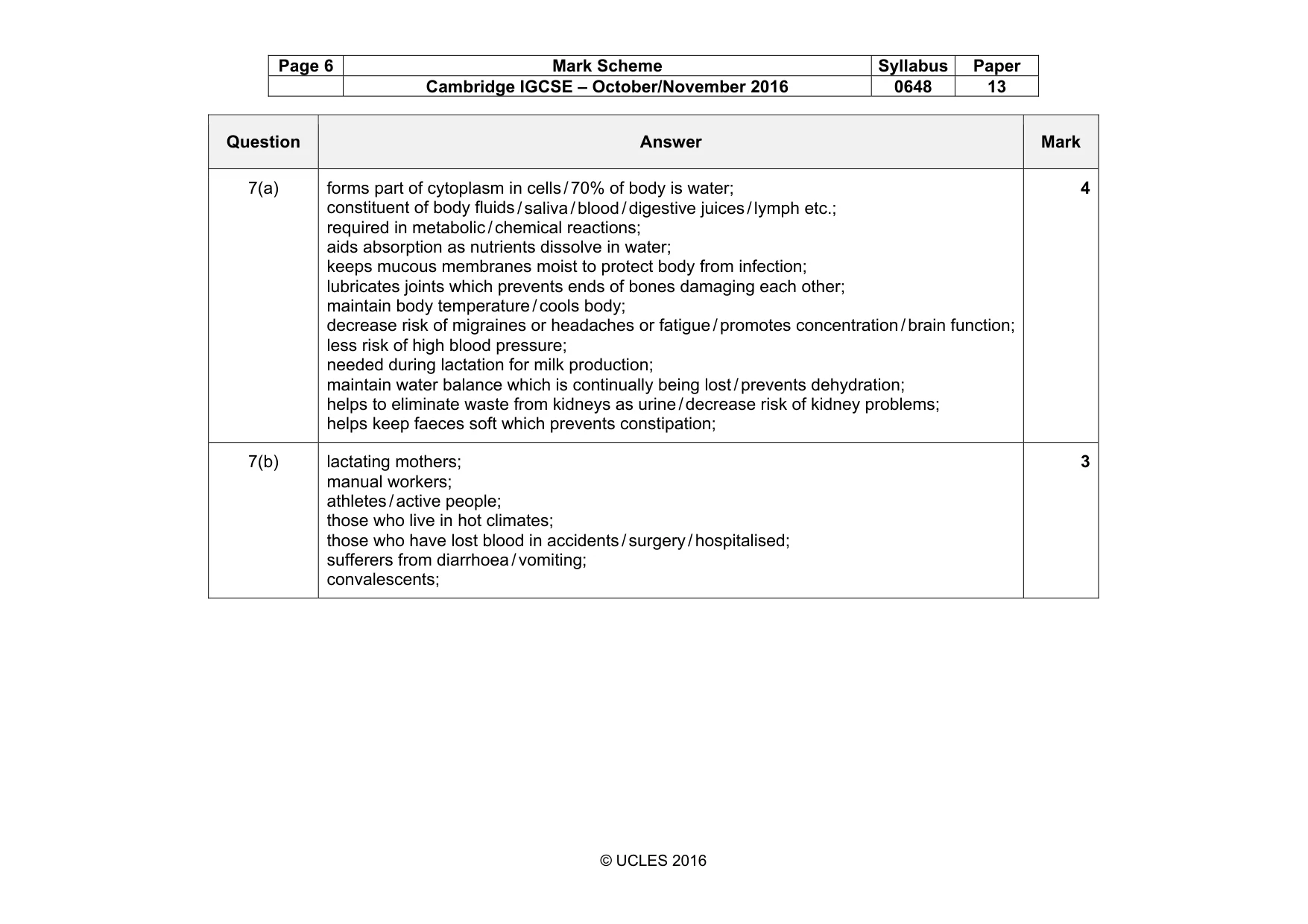 Mark scheme, page 6 of 16