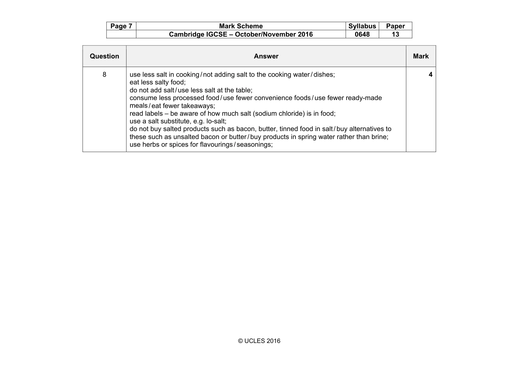 Mark scheme, page 7 of 16