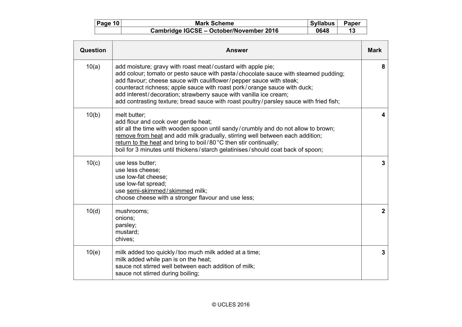 Mark scheme, page 10 of 16