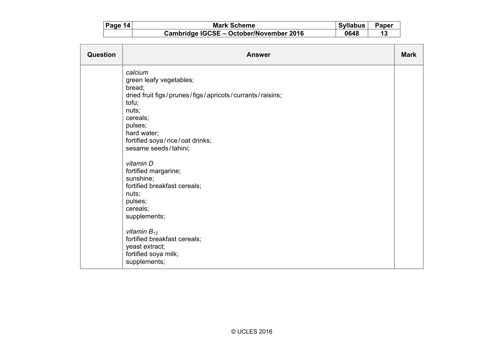 Mark scheme, page 14 of 16
