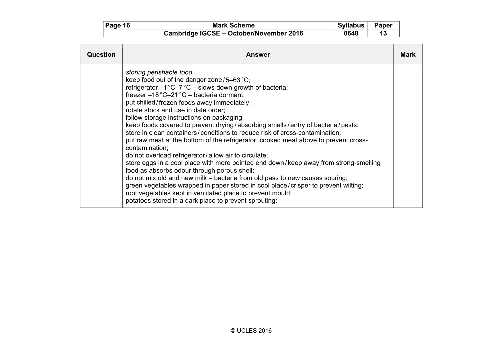 Mark scheme, page 16 of 16