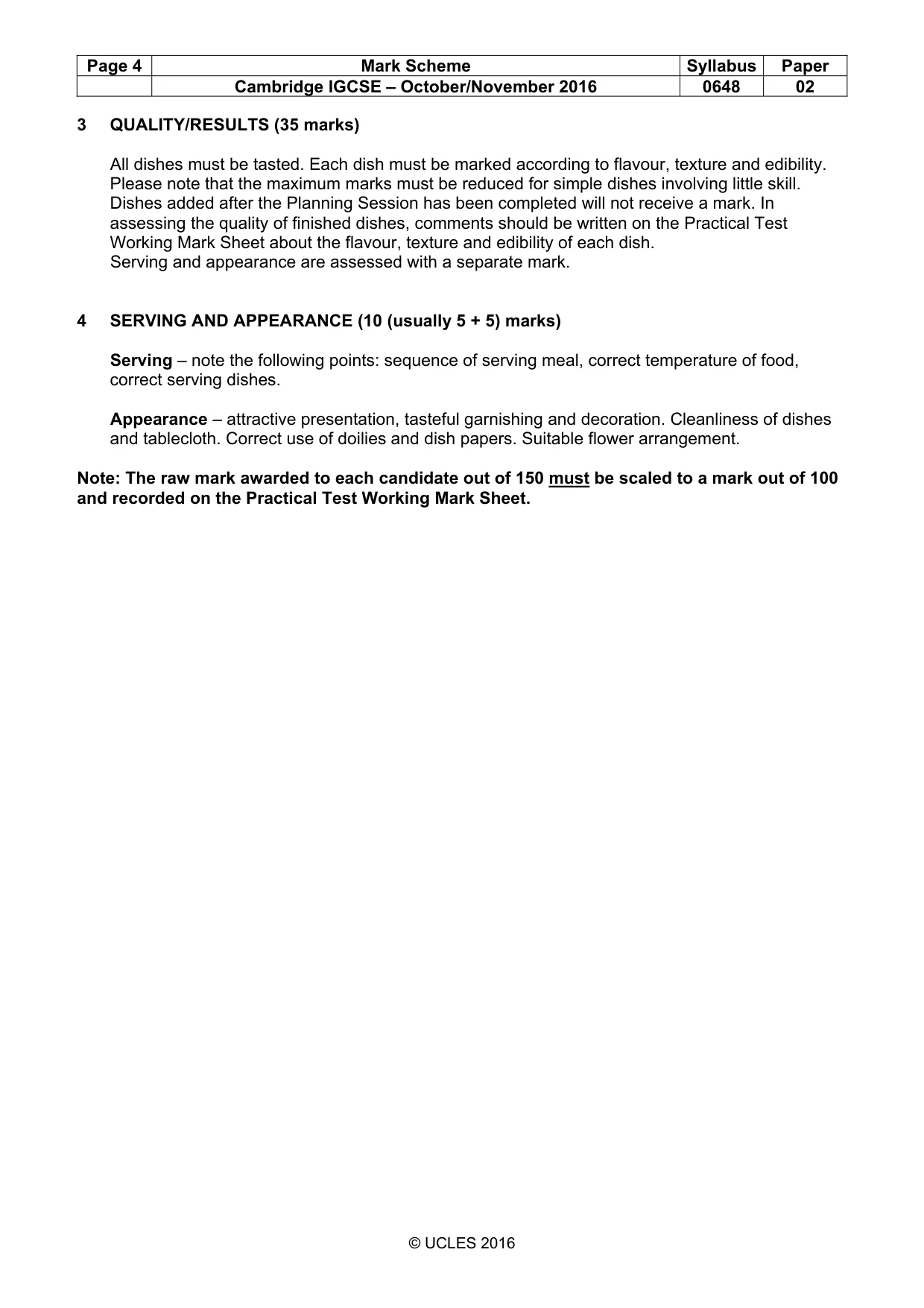 Mark scheme, page 4 of 5