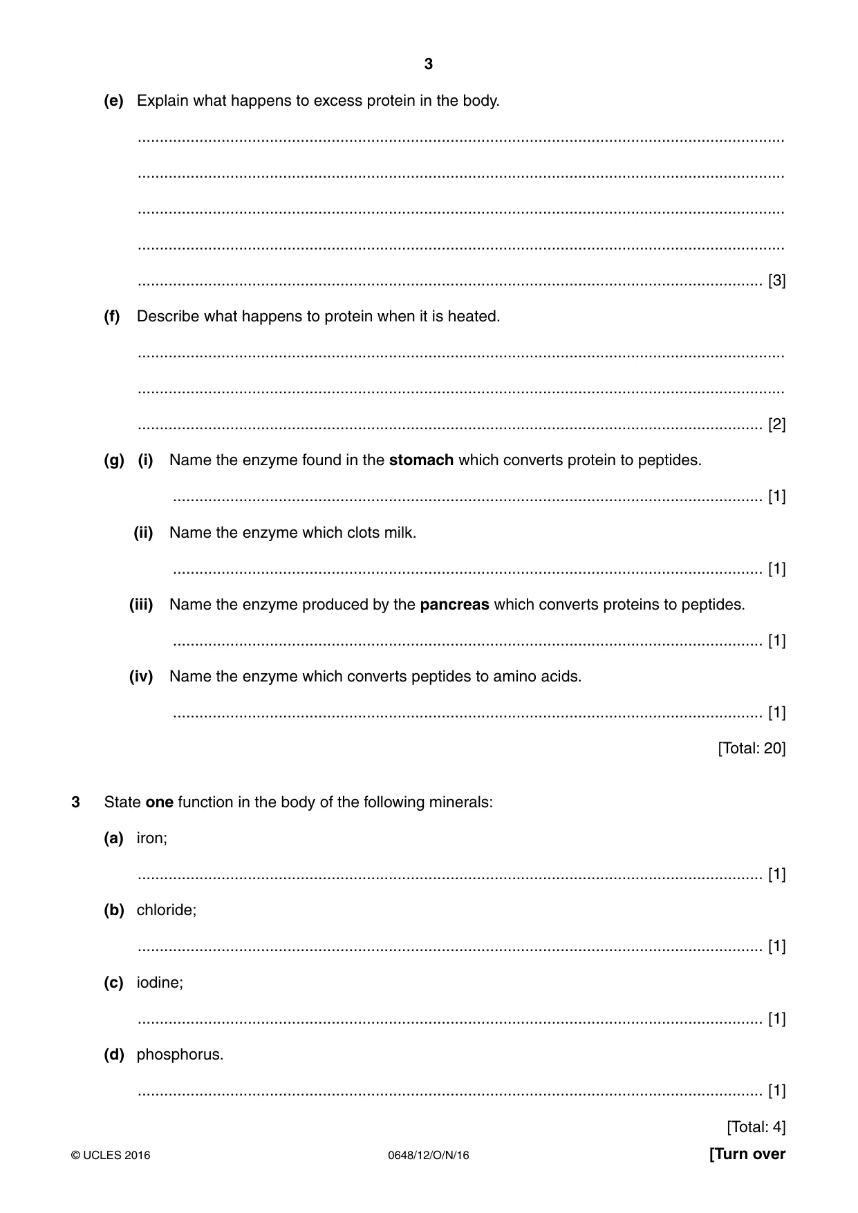 Cambridge IGCSE Food and Nutrition 0648 2016 Oct/Nov Paper 1 · Variant 2 question paper, page 3 of 12