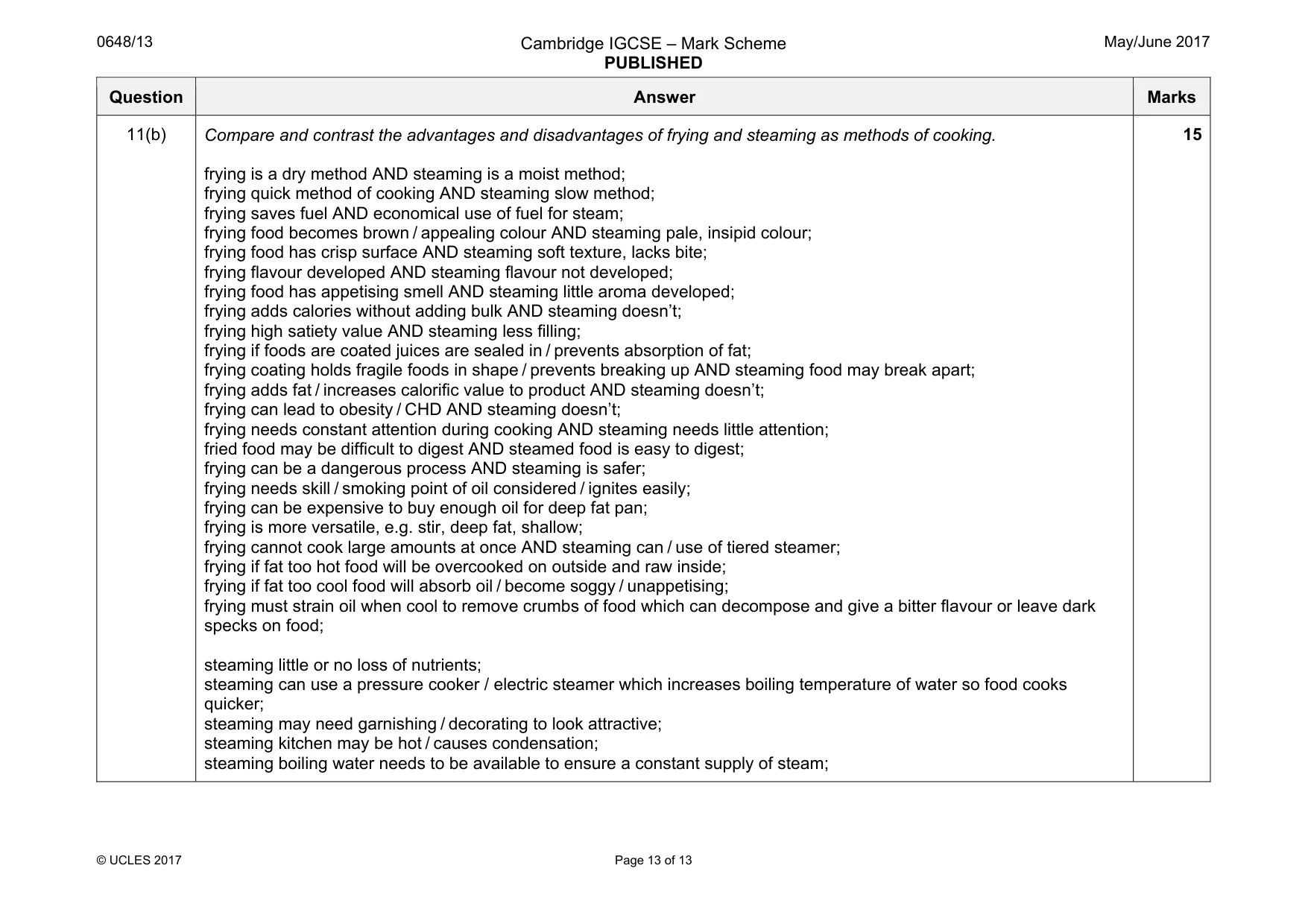Mark scheme, page 13 of 13