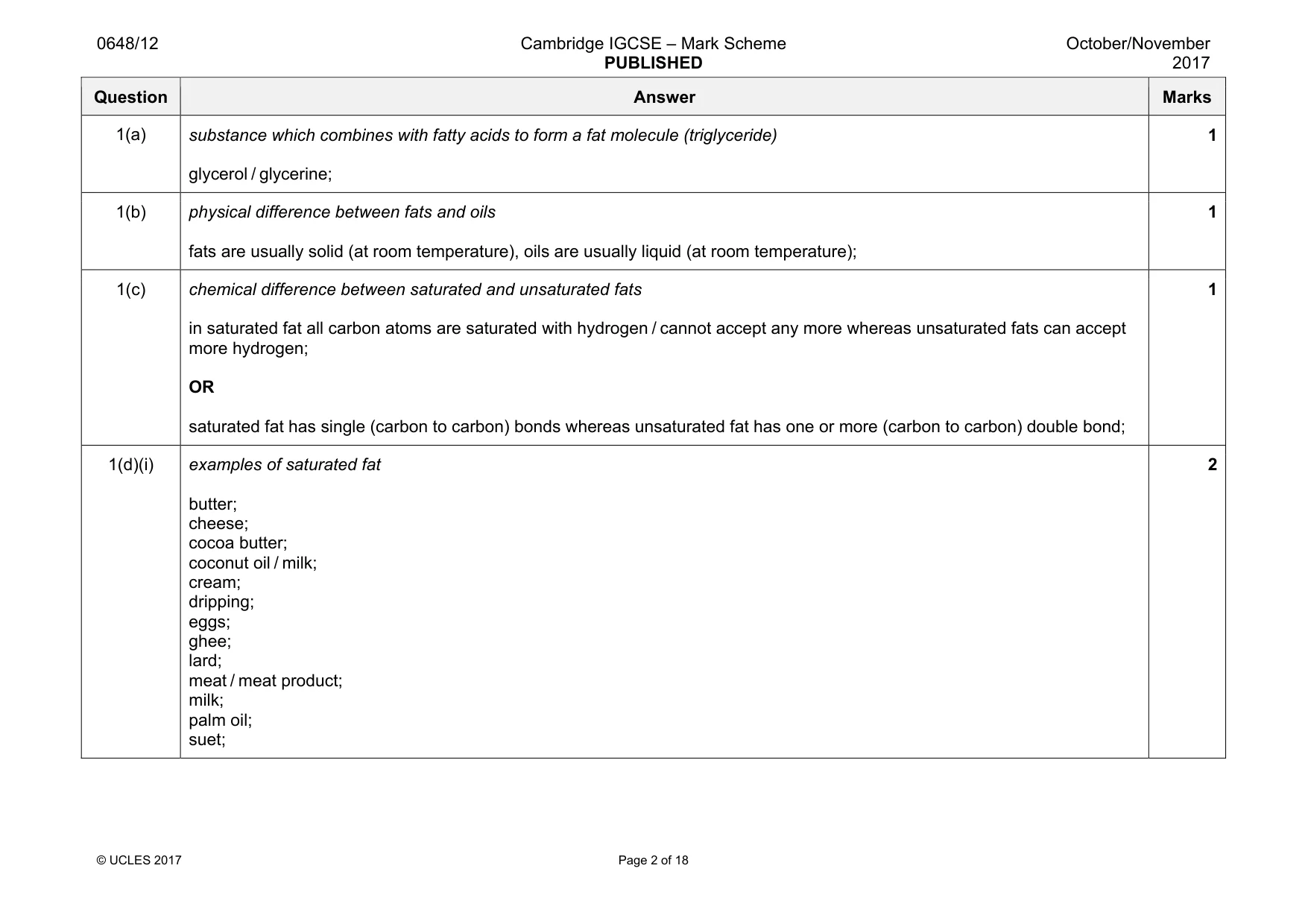 Mark scheme, page 2 of 18
