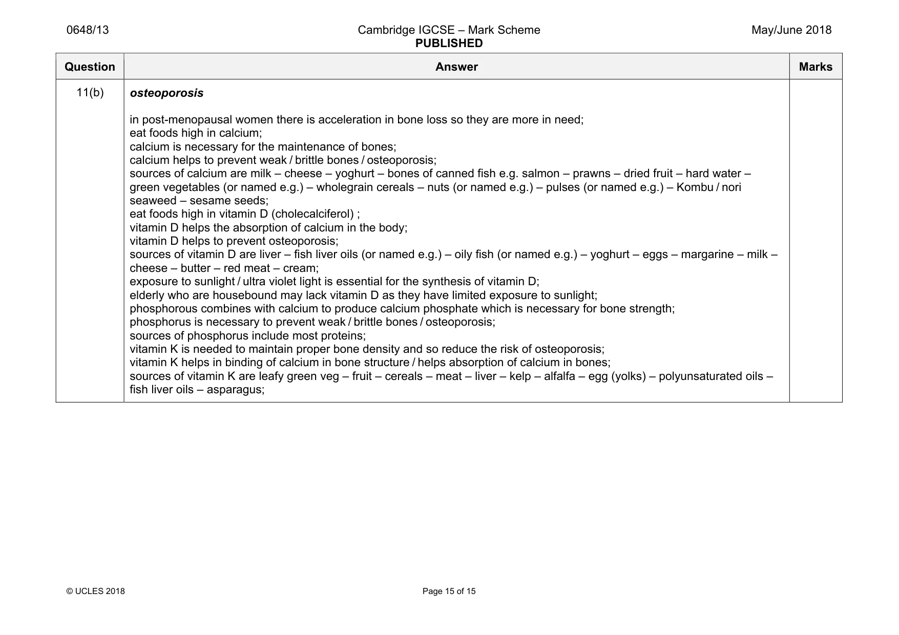 Mark scheme, page 15 of 15