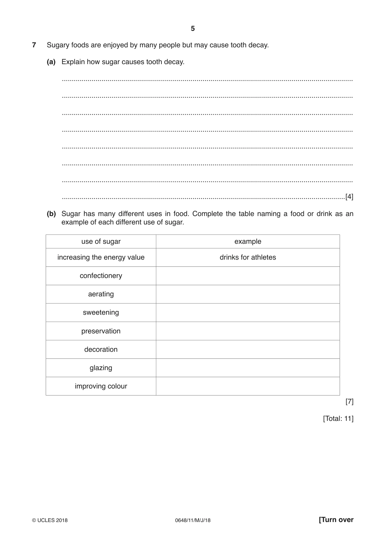 Cambridge IGCSE Food and Nutrition 0648 2018 May/June Paper 1 · Variant 1 question paper, page 5 of 12