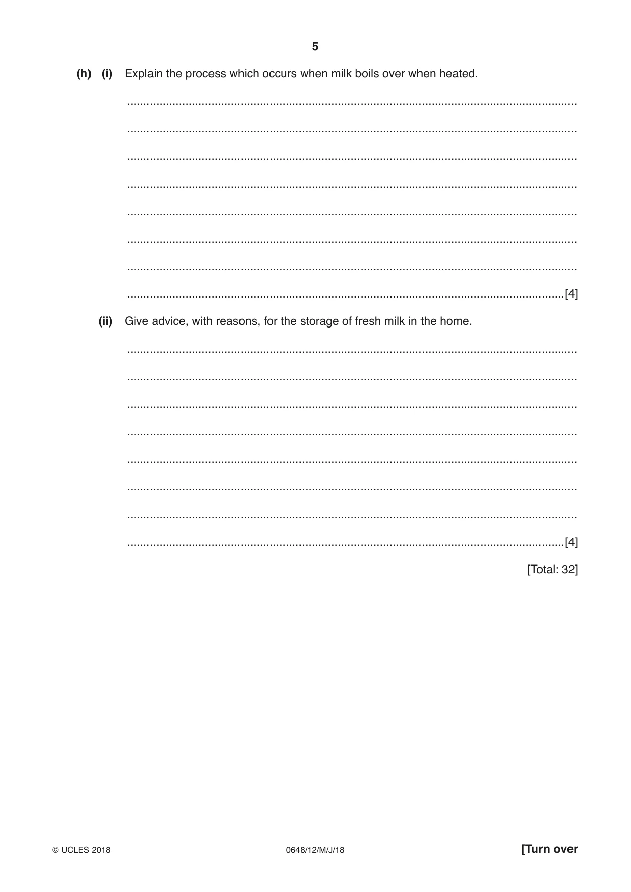 Cambridge IGCSE Food and Nutrition 0648 2018 May/June Paper 1 · Variant 2 question paper, page 5 of 16