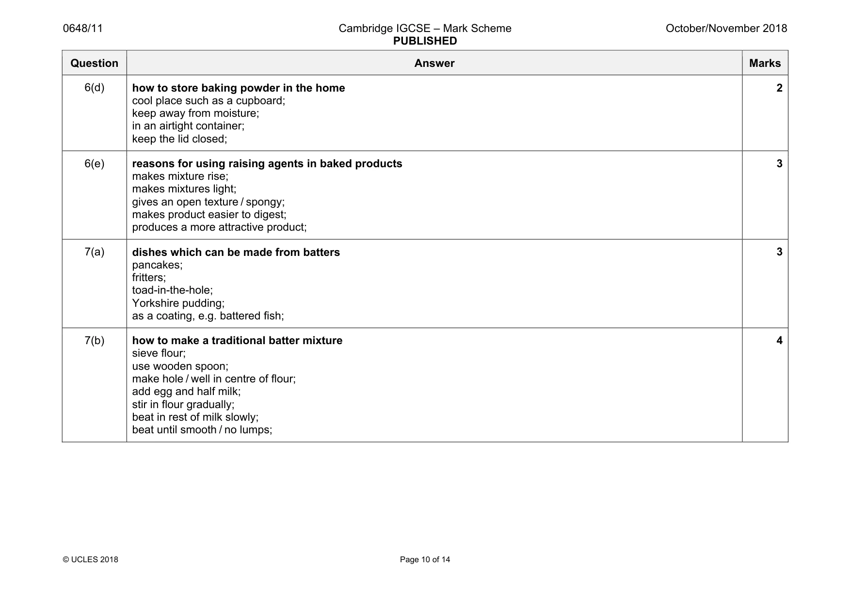 Mark scheme, page 10 of 14