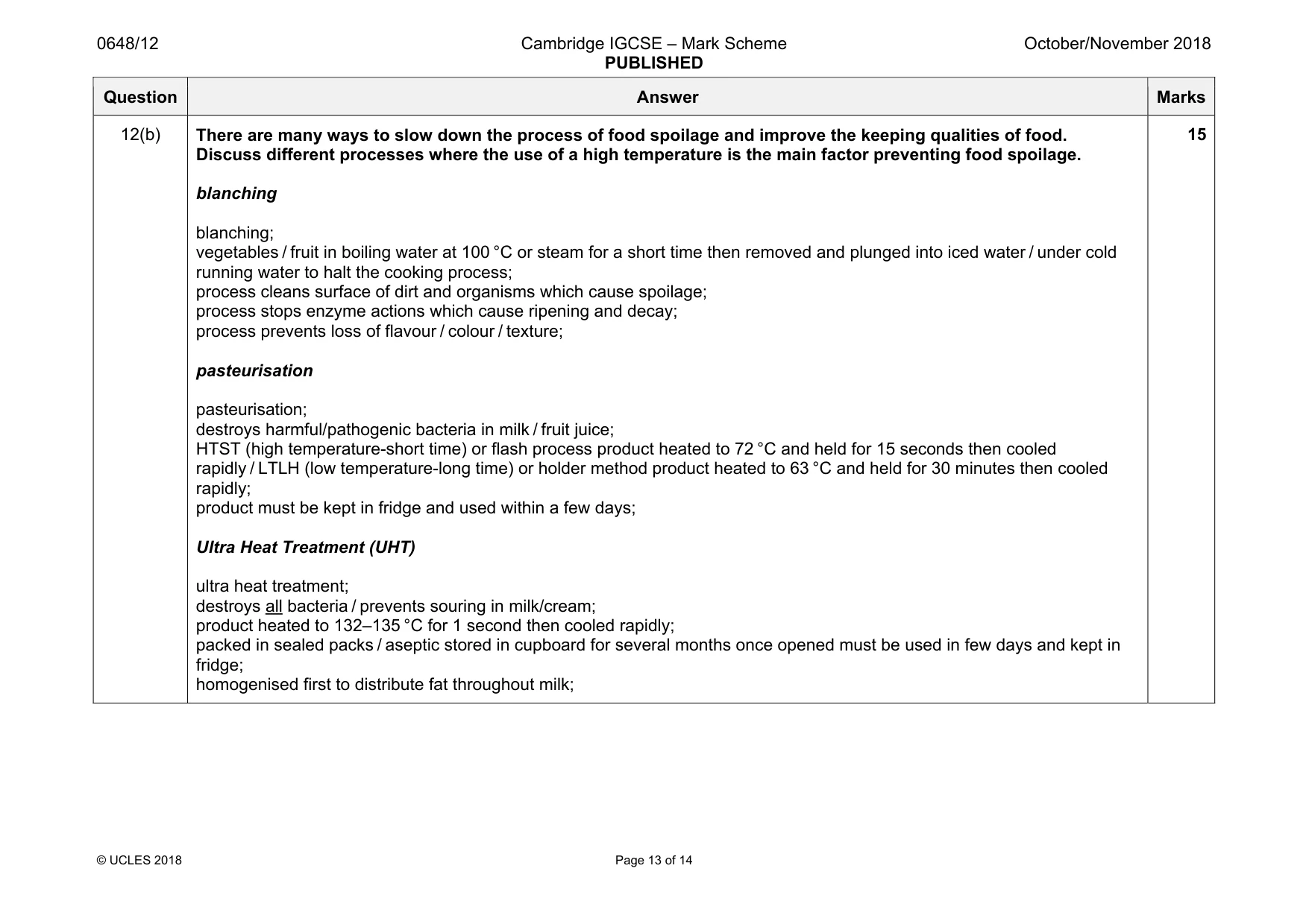 Mark scheme, page 13 of 14