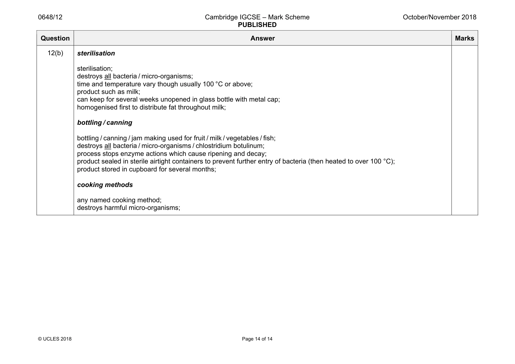 Mark scheme, page 14 of 14
