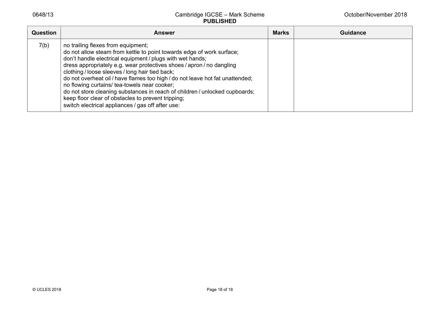 Mark scheme, page 18 of 18