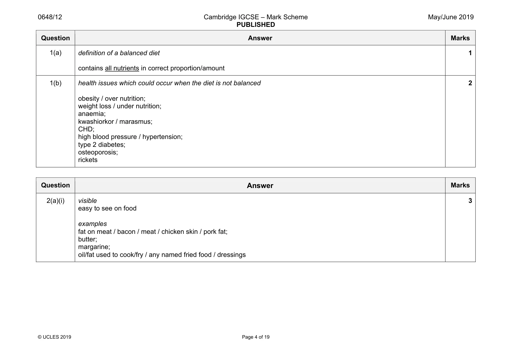 Mark scheme, page 4 of 19