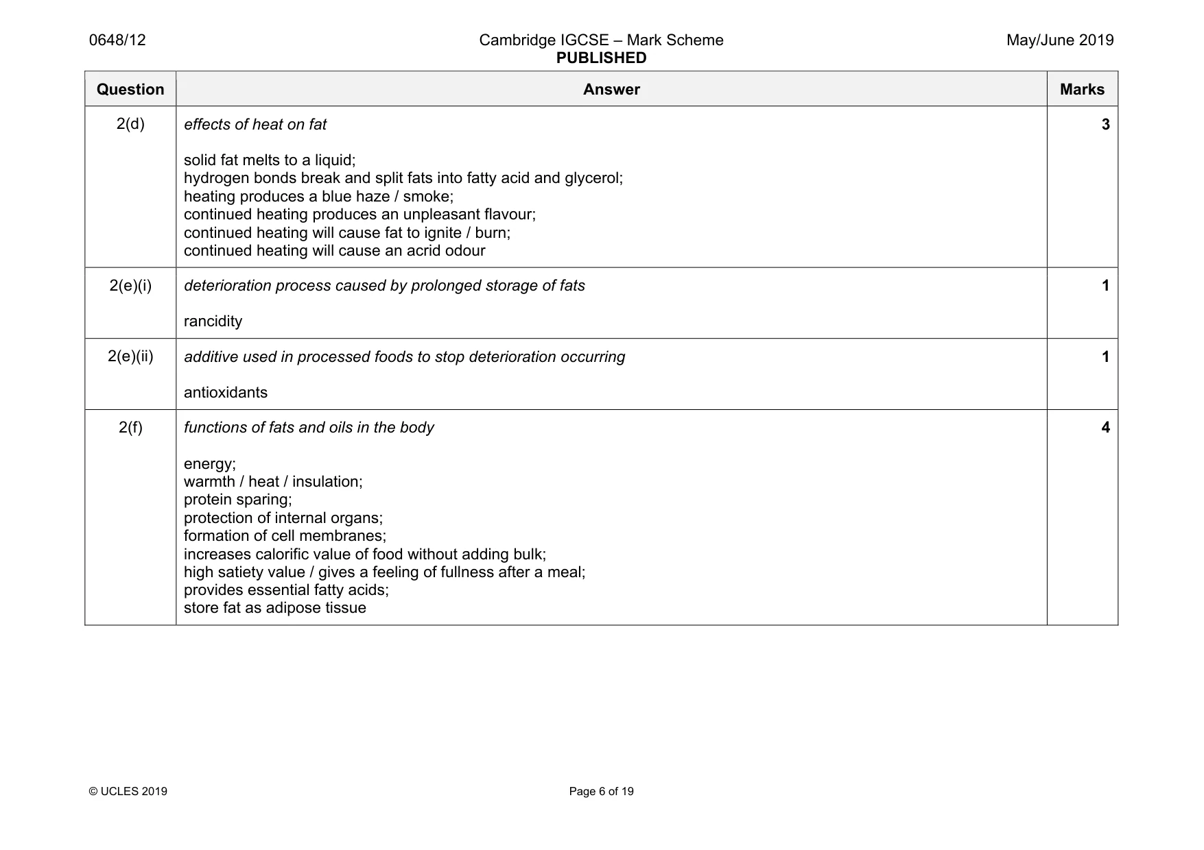 Mark scheme, page 6 of 19