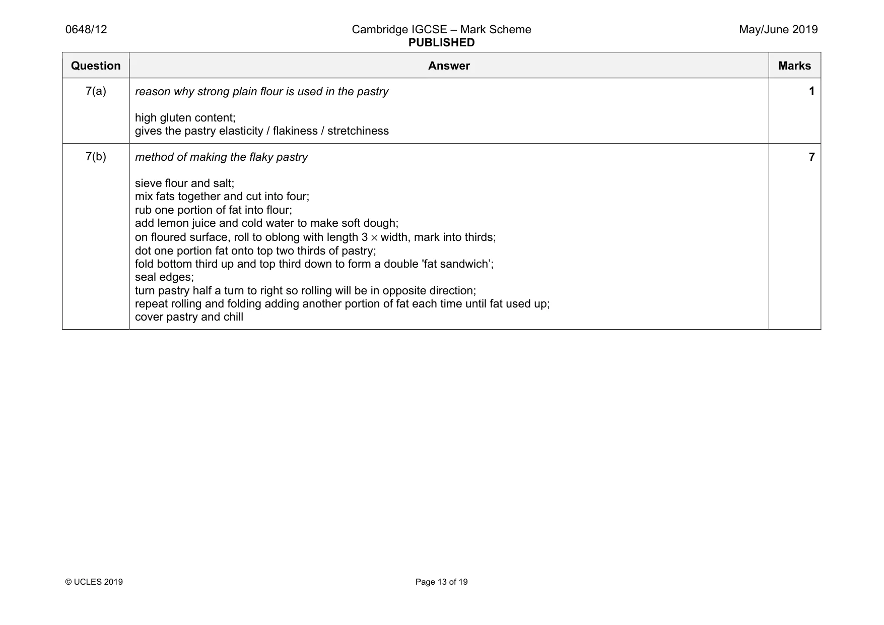 Mark scheme, page 13 of 19