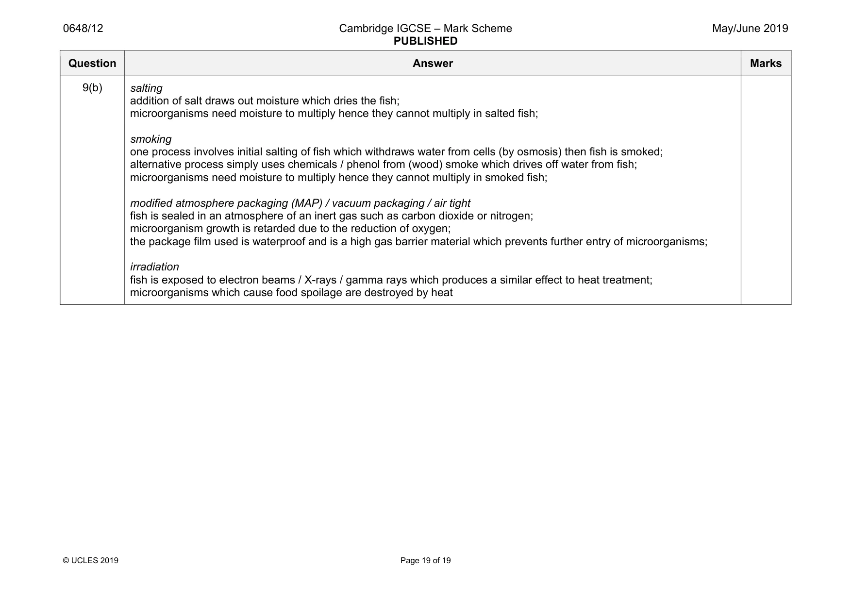Mark scheme, page 19 of 19